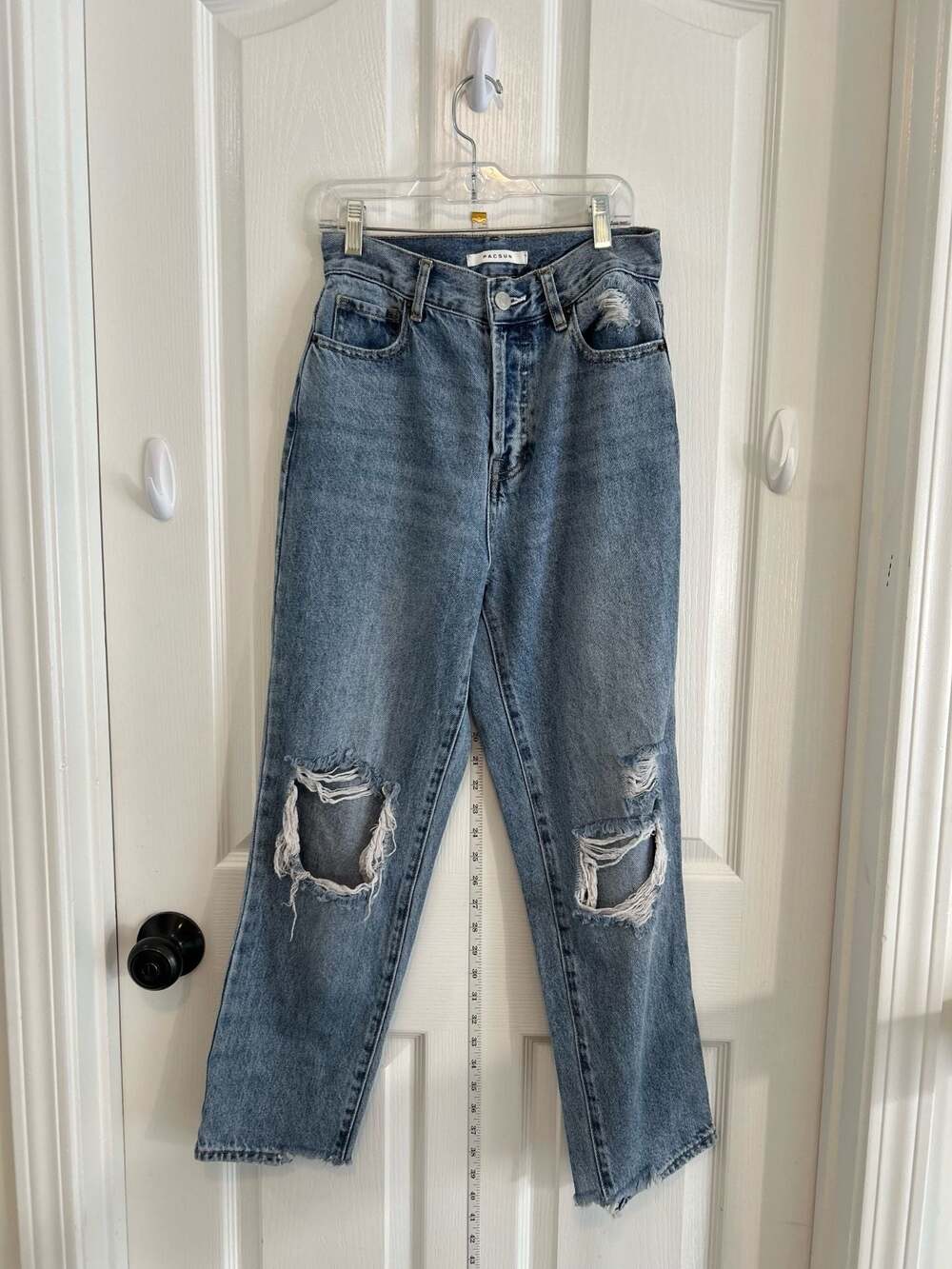 PacSun High Rise Straight Leg Distressed Jeans Size 25